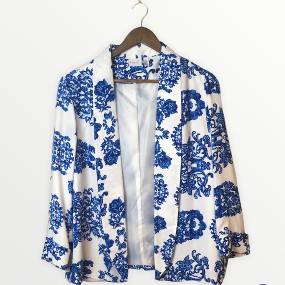 Kim Rogers Jackets & Blazers - Kim Rogers Floral Open Front Blazer Size Large
